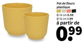 Promotions Pot de fleurs plastique - Produit maison - Wibra - Valide de 25/04/2024 à 09/05/2024 chez Wibra