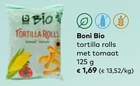 Boni bio tortilla rolls met tomaat-Boni