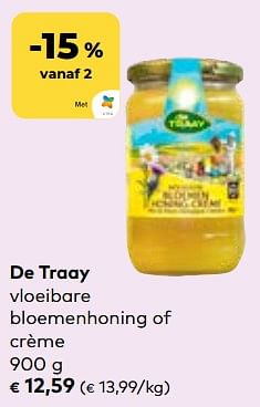 Promoties De traay vloeibare bloemenhoning of crème - de Traay - Geldig van 24/04/2024 tot 21/05/2024 bij Bioplanet