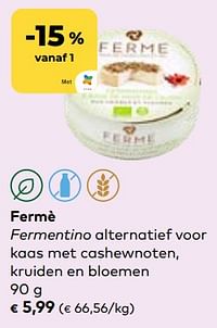 Fermè fermentino alternatief voor kaas met cashewnoten, kruiden en bloemen-Fermè