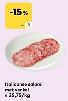 Promotions Italiaanse salami met venkel - Produit maison - Bioplanet - Valide de 24/04/2024 à 21/05/2024 chez Bioplanet