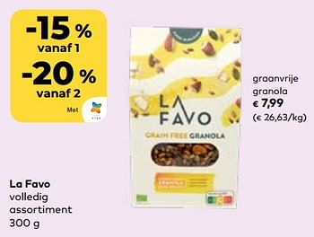 Promotions La favo graanvrije granola - La Favo - Valide de 24/04/2024 à 21/05/2024 chez Bioplanet