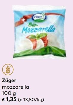Promoties Züger mozzarella - Zuger - Geldig van 24/04/2024 tot 21/05/2024 bij Bioplanet
