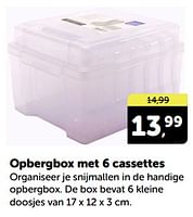 Promoties Opbergbox met 6 cassettes - Huismerk - Boekenvoordeel - Geldig van 27/04/2024 tot 05/05/2024 bij BoekenVoordeel