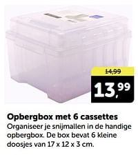 Opbergbox met 6 cassettes-Huismerk - Boekenvoordeel