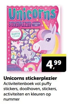Promotions Unicorns stickerplezier - Produit Maison - Boekenvoordeel - Valide de 27/04/2024 à 05/05/2024 chez BoekenVoordeel