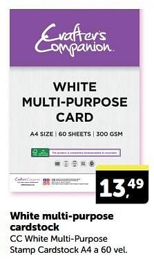 Promotions White multi purpose cardstock - Produit Maison - Boekenvoordeel - Valide de 27/04/2024 à 05/05/2024 chez BoekenVoordeel