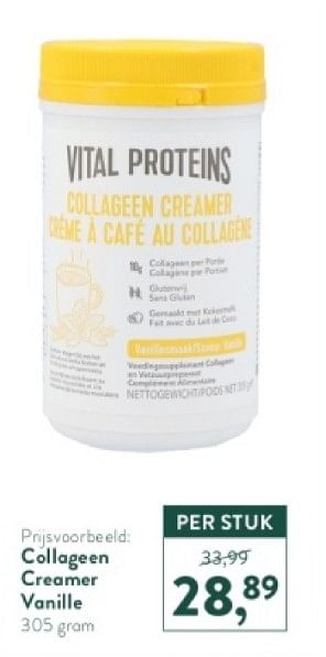 Promotions Collageen creamer vanille - Vital Proteins  - Valide de 28/04/2024 à 05/05/2024 chez Holland & Barret