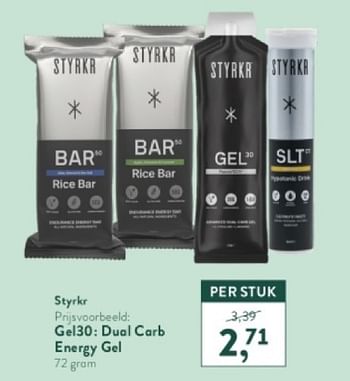 Promotions Gel30 dual carb energy gel - Styrkr - Valide de 28/04/2024 à 05/05/2024 chez Holland & Barret