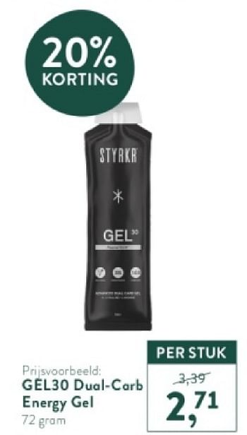 Promotions Gel30 dual carb energy gel - Styrkr - Valide de 28/04/2024 à 05/05/2024 chez Holland & Barret