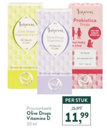 Promotions Olive drops vitamine d - Laveen - Valide de 28/04/2024 à 05/05/2024 chez Holland & Barret