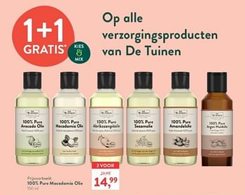 Promotions Pure macadamia olie - De Tuinen - Valide de 28/04/2024 à 05/05/2024 chez Holland & Barret
