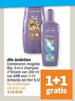 Promoties 2-in-1 shampoo - Andrelon - Geldig van 29/04/2024 tot 05/05/2024 bij Albert Heijn