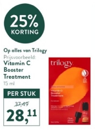 Promotions Vitamin c booster treatment - trilogy - Valide de 28/04/2024 à 05/05/2024 chez Holland & Barret