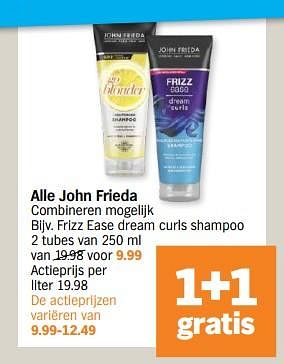 Promotions Frizz ease dream curls shampoo - John Frieda - Valide de 29/04/2024 à 05/05/2024 chez Albert Heijn