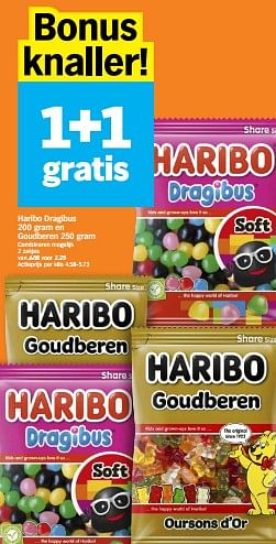 Promotions Haribo dragibus en goudberen - Haribo - Valide de 29/04/2024 à 05/05/2024 chez Albert Heijn