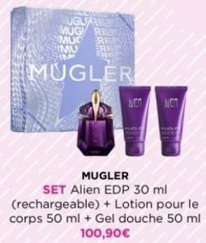 Promotions Mugler set alien edp + + lotion pour le corps + gel douche - Mugler - Valide de 29/04/2024 à 05/05/2024 chez ICI PARIS XL