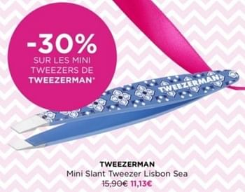 Promoties Tweezerman mini slant tweezer lisbon sea - Tweezerman - Geldig van 29/04/2024 tot 05/05/2024 bij ICI PARIS XL