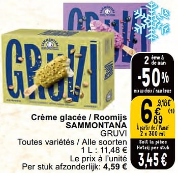 Promotions Crème glacée - roomijs sammontana gruvi - Sammontana - Valide de 30/04/2024 à 06/05/2024 chez Cora