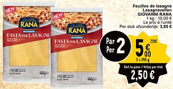 Promoties Feuilles de lasagne lasagnevellen giovanni rana - Giovanni rana - Geldig van 30/04/2024 tot 06/05/2024 bij Cora