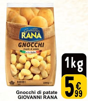 Promoties Gnocchi di patate giovanni rana - Giovanni rana - Geldig van 30/04/2024 tot 06/05/2024 bij Cora