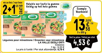 Promoties Légumes pour minestrone - groenten voor minestrone la valle degli orti - La Valle Degli Orti - Geldig van 30/04/2024 tot 06/05/2024 bij Cora