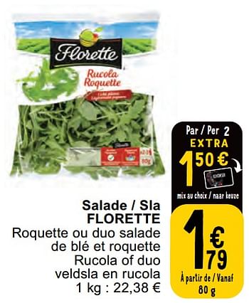 Promoties Salade - sla florette - Florette - Geldig van 30/04/2024 tot 06/05/2024 bij Cora