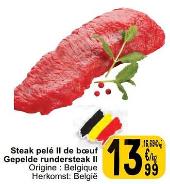 Promoties Steak pelé ii de boeuf gepelde rundersteak ii - Huismerk - Cora - Geldig van 30/04/2024 tot 06/05/2024 bij Cora