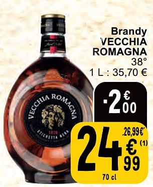 Promotions Brandy vecchia romagna - Vecchia romagna - Valide de 30/04/2024 à 06/05/2024 chez Cora