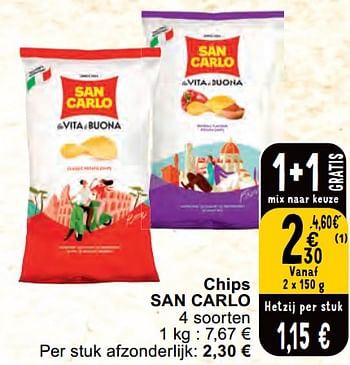 Promoties Chips san carlo - San Carlo - Geldig van 30/04/2024 tot 06/05/2024 bij Cora