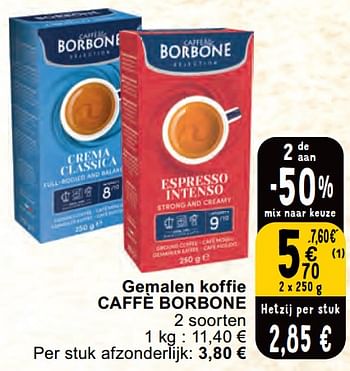 Promoties Gemalen koffie caffè borbone - Borbone - Geldig van 30/04/2024 tot 06/05/2024 bij Cora