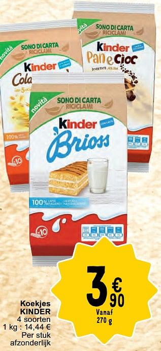 Promotions Koekjes kinder - Kinder - Valide de 30/04/2024 à 06/05/2024 chez Cora