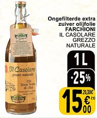 Ongefilterde extra zuiver olijfolie farchioni il casolare grezzo naturale-Farchioni