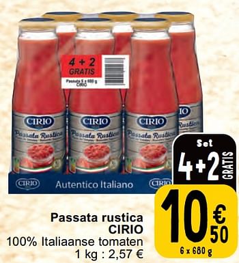 Promoties Passata rustica cirio - CIRIO - Geldig van 30/04/2024 tot 06/05/2024 bij Cora