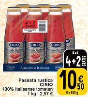 Promoties Passata rustica cirio - CIRIO - Geldig van 30/04/2024 tot 06/05/2024 bij Cora