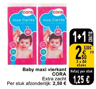 Promoties Baby maxi vierkant cora - Huismerk - Cora - Geldig van 30/04/2024 tot 06/05/2024 bij Cora