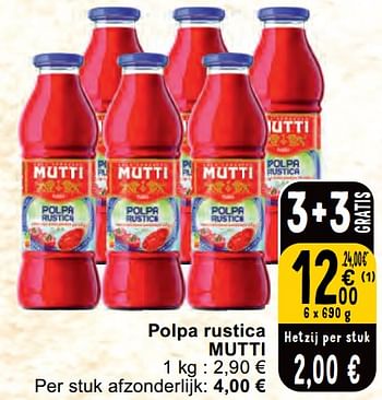 Promotions Polpa rustica mutti - Mutti - Valide de 30/04/2024 à 06/05/2024 chez Cora