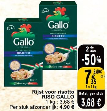Promoties Rijst voor risotto riso gallo - Riso Gallo - Geldig van 30/04/2024 tot 06/05/2024 bij Cora