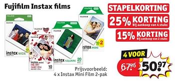 Promotions Instax mini film - Fujifilm - Valide de 30/04/2024 à 12/05/2024 chez Kruidvat