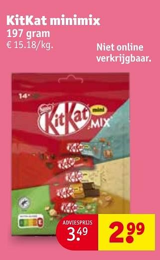 Promotions Kitkat minimix - Nestlé - Valide de 30/04/2024 à 12/05/2024 chez Kruidvat