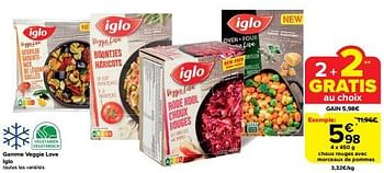 Promoties Choux rouges avec morceaux de pommes - Iglo - Geldig van 30/04/2024 tot 07/05/2024 bij Carrefour