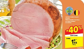 Promoties Jambon braisé de porc d’antan filière qualité carrefour - Huismerk - Carrefour  - Geldig van 30/04/2024 tot 07/05/2024 bij Carrefour