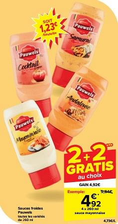 Promoties Sauce mayonnaise - Pauwels - Geldig van 30/04/2024 tot 07/05/2024 bij Carrefour