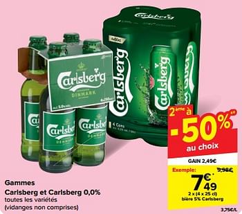 Promoties Bière carlsberg - Carlsberg Luxe - Geldig van 30/04/2024 tot 07/05/2024 bij Carrefour