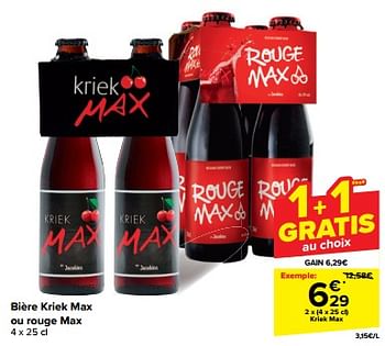 Promotions Bière kriek max - Kriek Max - Valide de 30/04/2024 à 07/05/2024 chez Carrefour