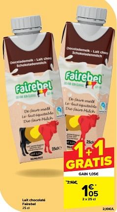 Promoties Lait chocolaté fairebel - Fairebel - Geldig van 30/04/2024 tot 07/05/2024 bij Carrefour