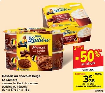 Promotions Mousse au chocolat belge - Nestlé - Valide de 30/04/2024 à 07/05/2024 chez Carrefour