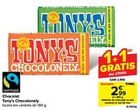 Promotions Tablette de chocolat au lait caramel et sel de mer - Tony's Chocolonely - Valide de 30/04/2024 à 07/05/2024 chez Carrefour