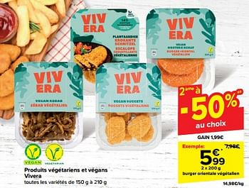 Promoties Burger orientale végétalien - Vivera - Geldig van 30/04/2024 tot 06/05/2024 bij Carrefour