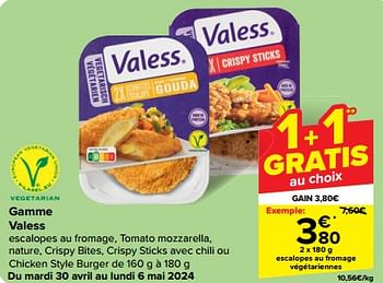 Promotions Escalopes au fromage végétariennes - Valess - Valide de 30/04/2024 à 06/05/2024 chez Carrefour